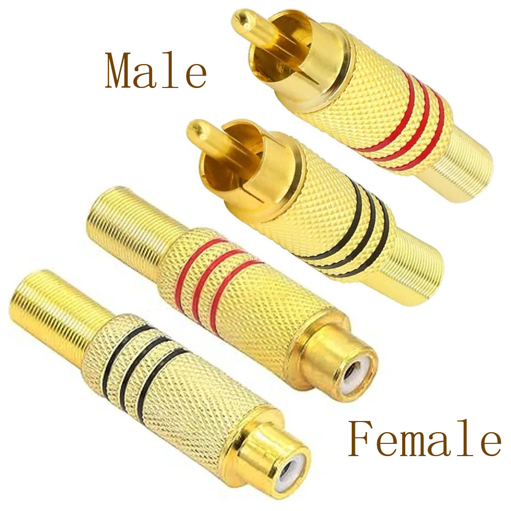Home Cinema Audio System - 4PCS RCA Plug Gold Plated Solder