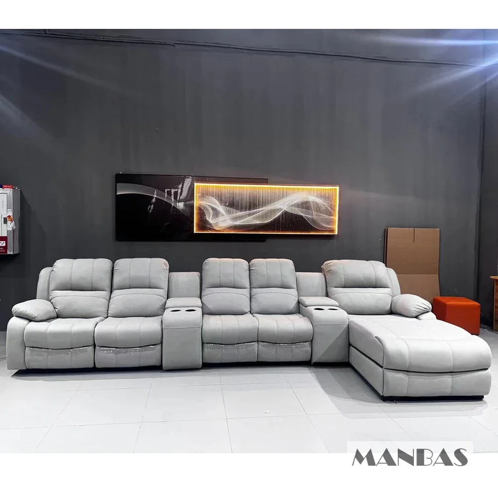 Genuine Leather Manual Electri - Home Cinema Couch review and price