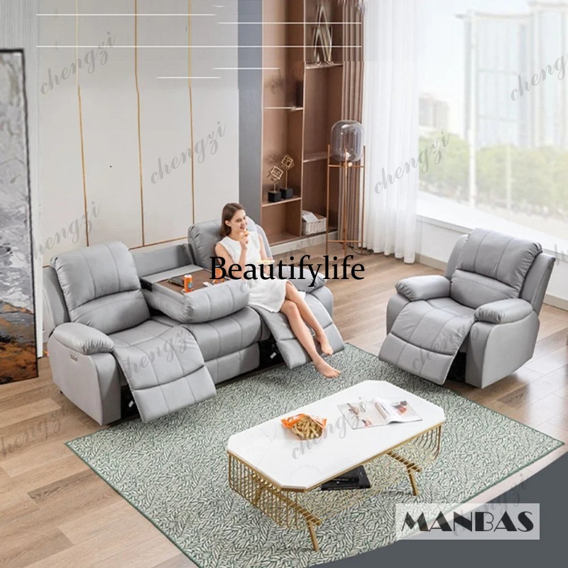 Genuine Leather Manual Electri - Home Cinema Couch review and price