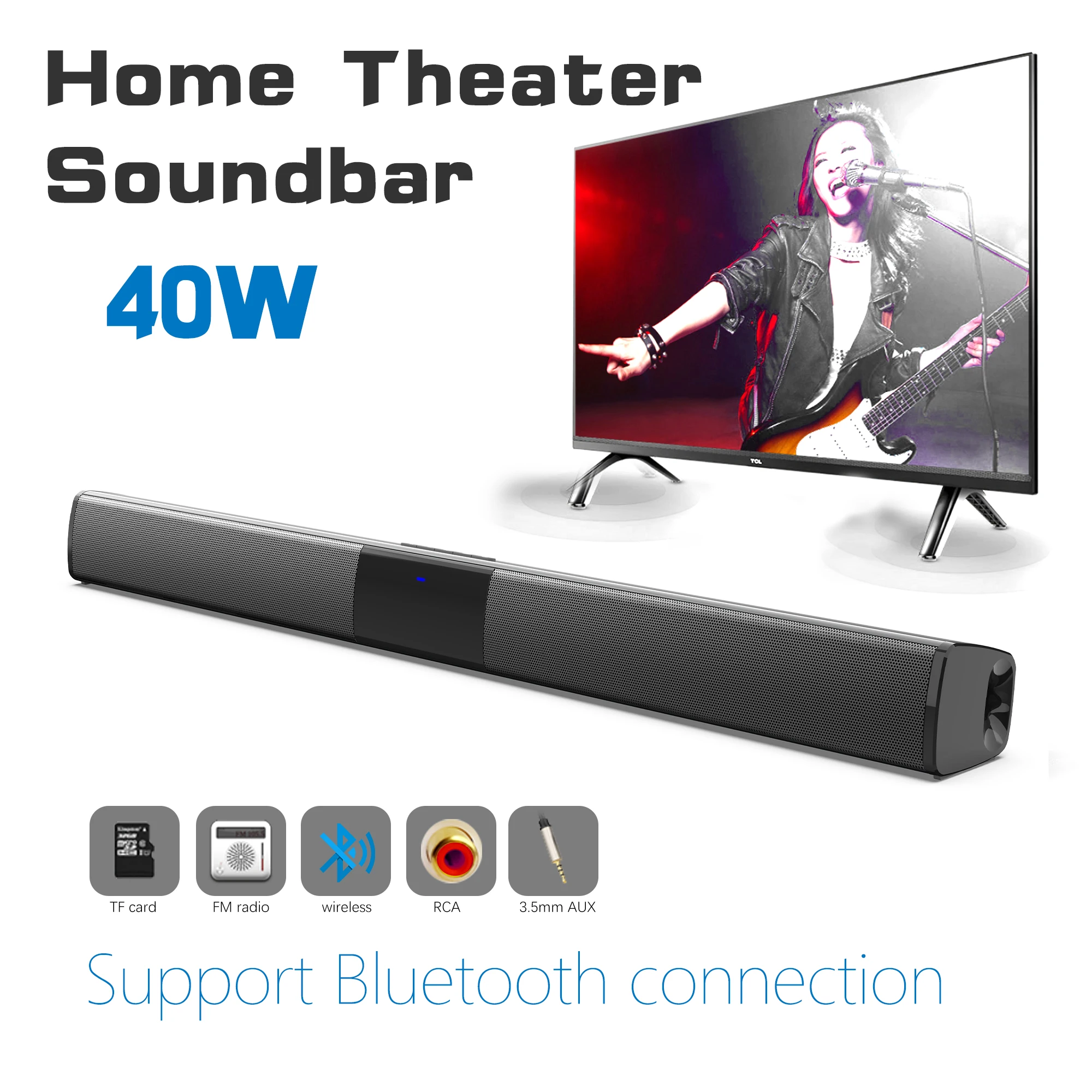 40W High Power Soundbar for TV - Home Cinema Audio System review and price