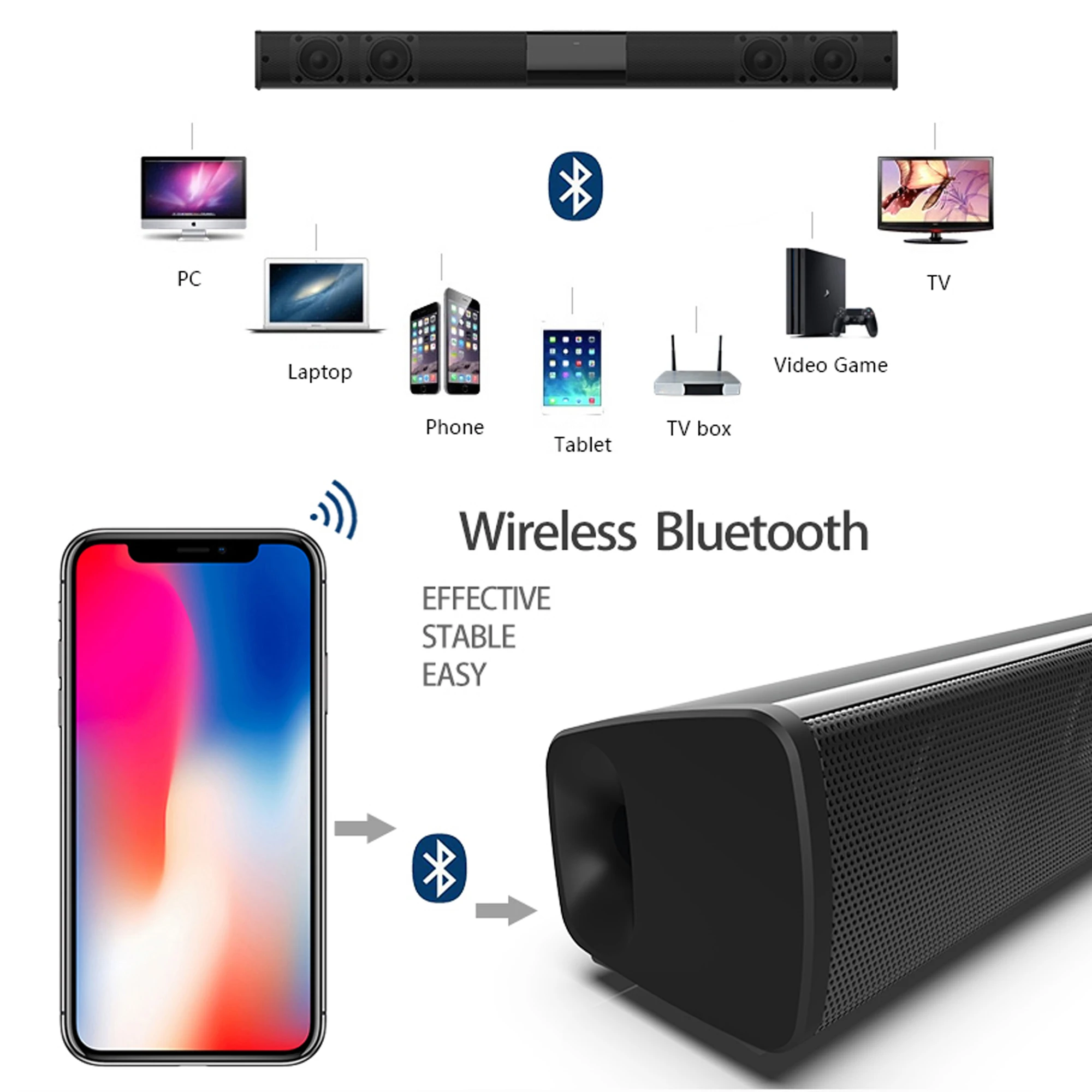 40W High Power Soundbar for TV - Home Cinema Audio System review and price