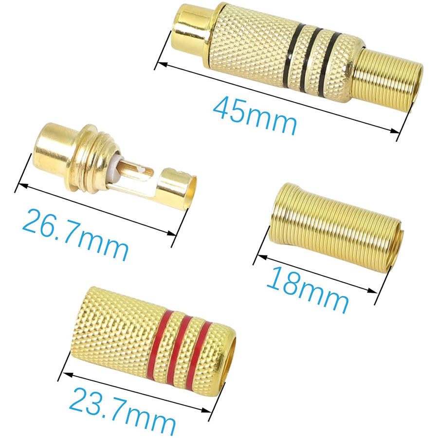 4PCS RCA Plug Gold Plated Sold - Home Cinema Audio System review and price